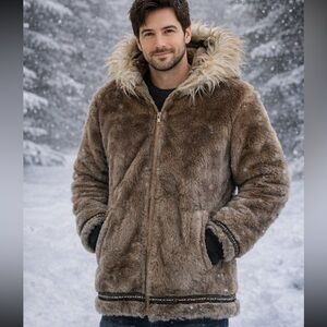 EXCELLENT CONDITION SMALL/MED VINTAGE HANSA-BRANTA STEARNS FAUX FUR ANORAK PARKA